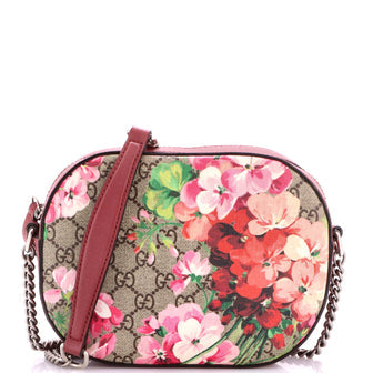 Chain Crossbody Bag Blooms Print GG Coated Canvas Mini
