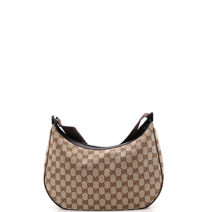 Saddle Zip Messenger Bag GG Canvas with Leather Medium