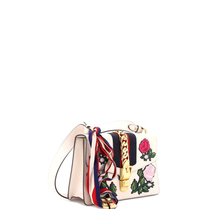 Sylvie Shoulder Bag Embroidered Leather Small
