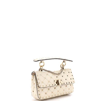 Rockstud Spike Flap Bag Quilted Leather Small