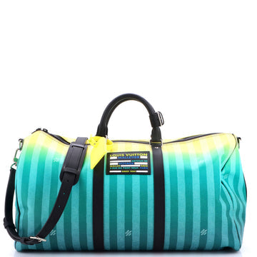 Keepall Bandouliere Bag Limited Edition Gradient Damier Stripes 50