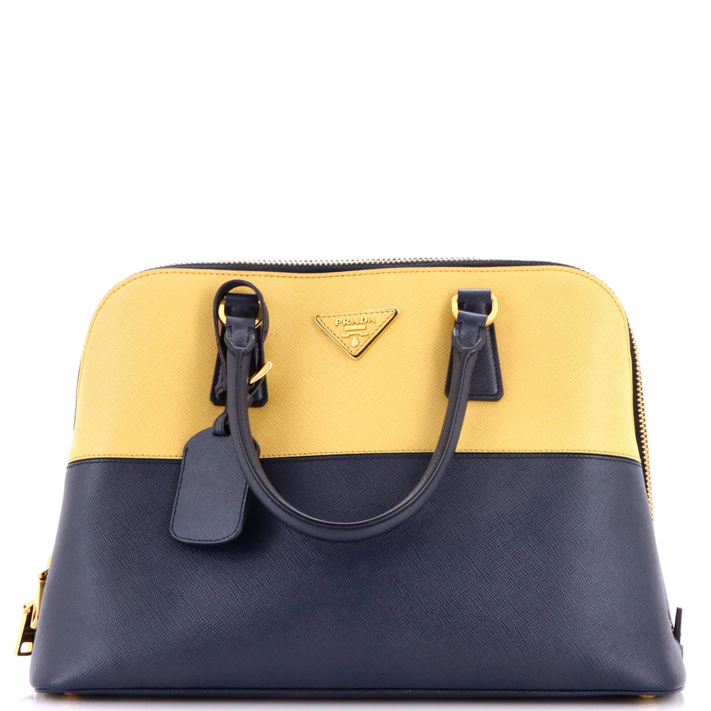 Bicolor Promenade Bag Saffiano Leather Medium