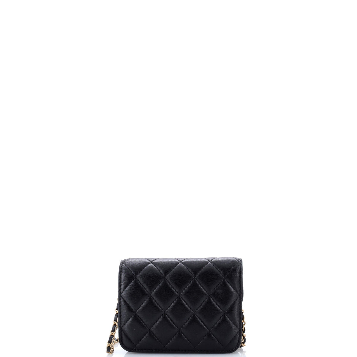 Pearl Crush Flap Clutch with Chain Quilted Lambskin Mini