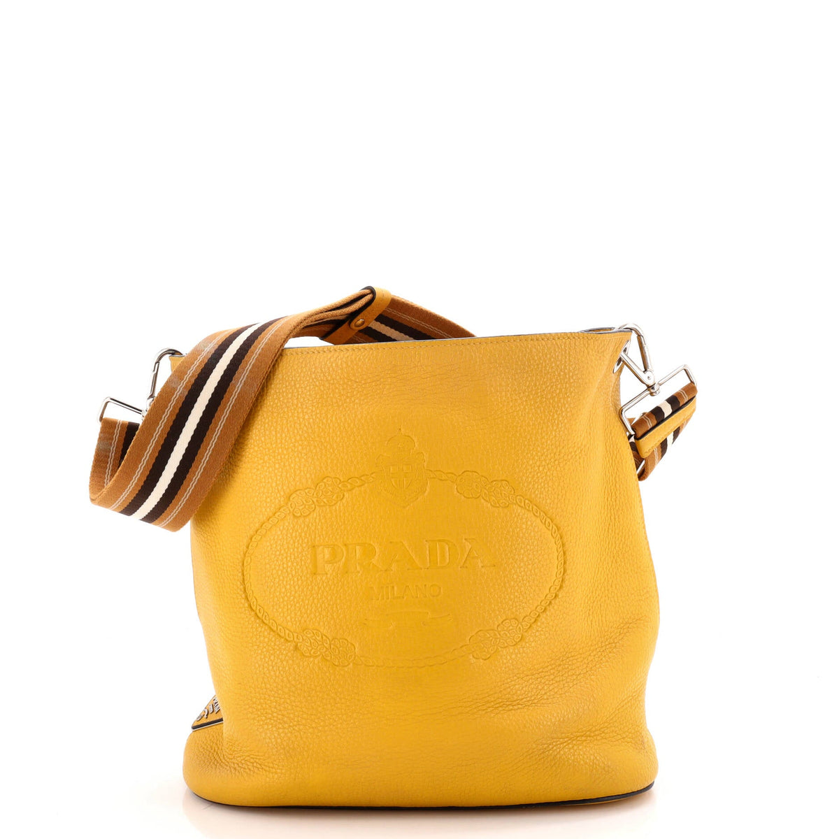 Logo Bucket Messenger Bag Vitello Phenix Medium