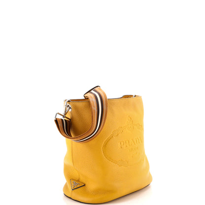 Logo Bucket Messenger Bag Vitello Phenix Medium