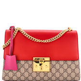 Padlock Shoulder Bag GG Coated Canvas and Leather Medium
