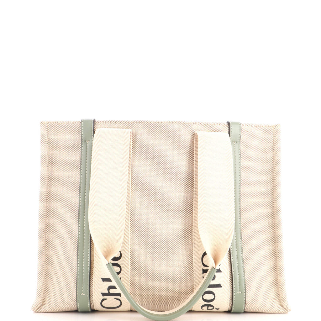 Woody Tote Canvas with Leather Medium