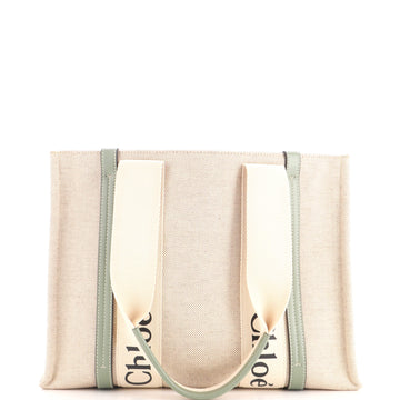 Woody Tote Canvas with Leather Medium
