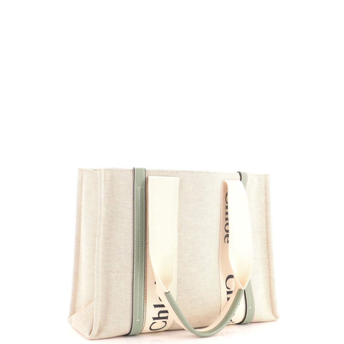 Woody Tote Canvas with Leather Medium
