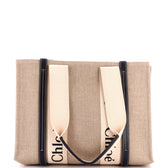 Woody Tote Canvas with Leather Medium