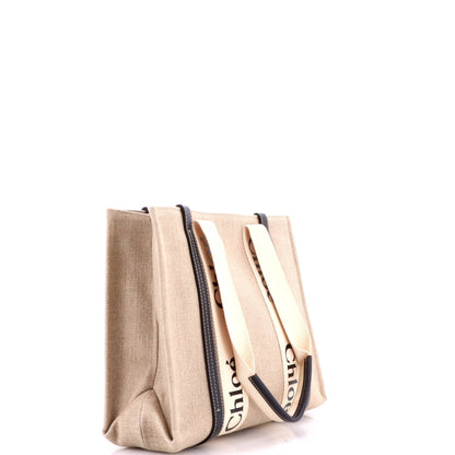 Woody Tote Canvas with Leather Medium