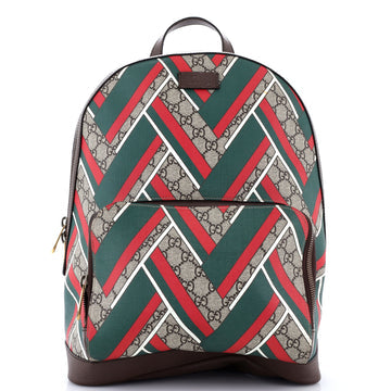 Zip Pocket Backpack Printed GG Coated Canvas Medium