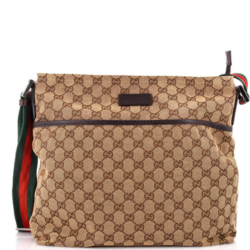 Front Pocket Web Messenger GG Canvas Medium
