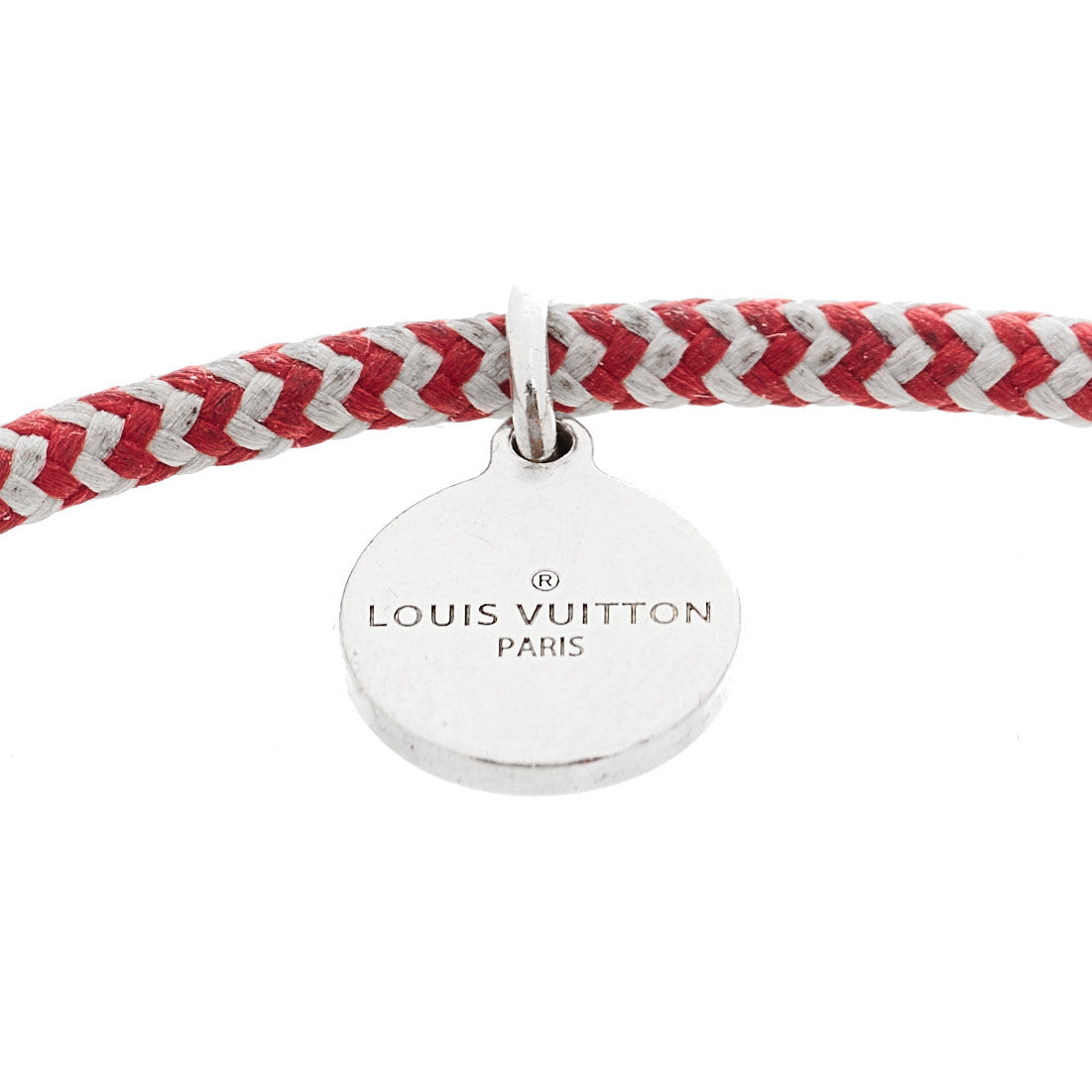 Louis Vuitton Sterling Silver Lockit Bracelet Red White