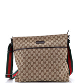 Web Strap Zip Messenger Bag GG Canvas Medium