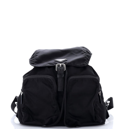 Double Front Pocket Backpack Tessuto Medium