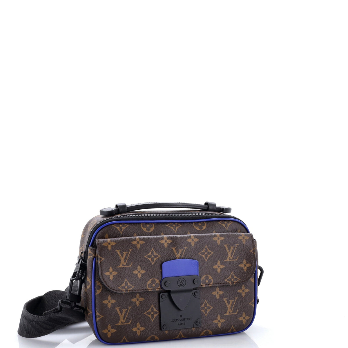 S Lock Messenger Bag Macassar Monogram Canvas