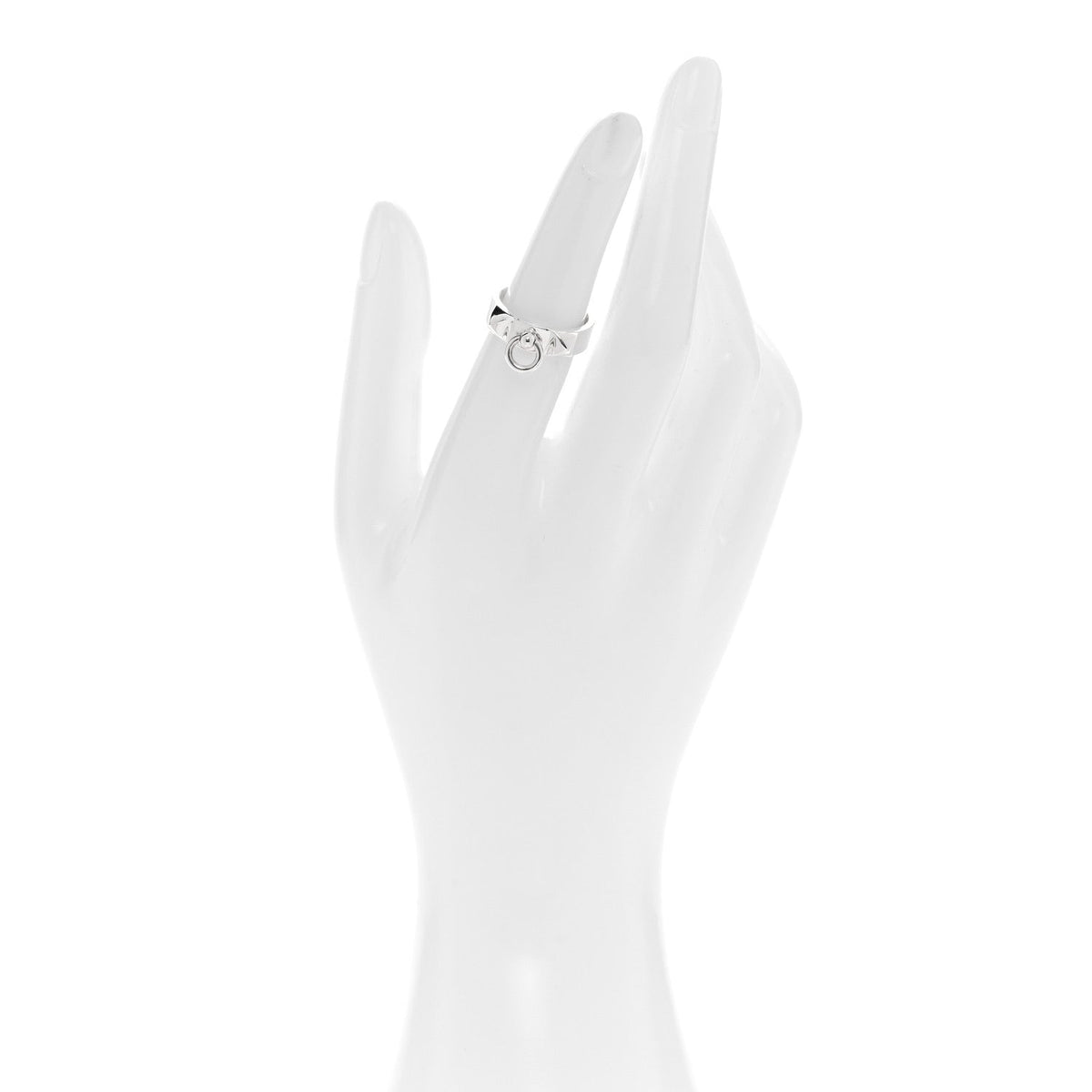 Hermes Sterling Silver PM Collier De Chien Ring 50 5.25