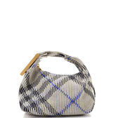 Peg Handle Bag Knit Check Fabric Mini