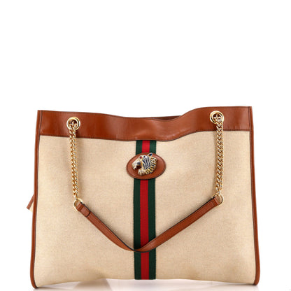 Rajah Chain Tote Canvas Large