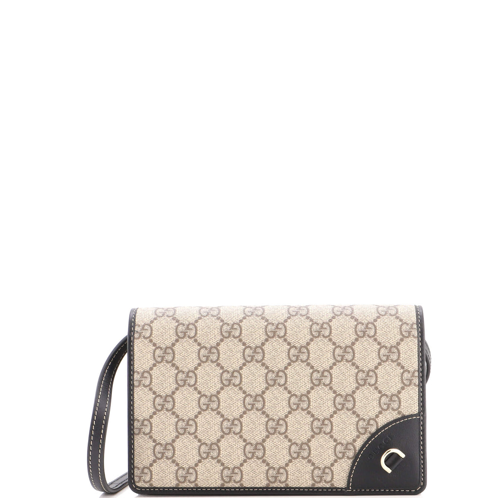 Emblem Wallet on Strap GG Coated Canvas