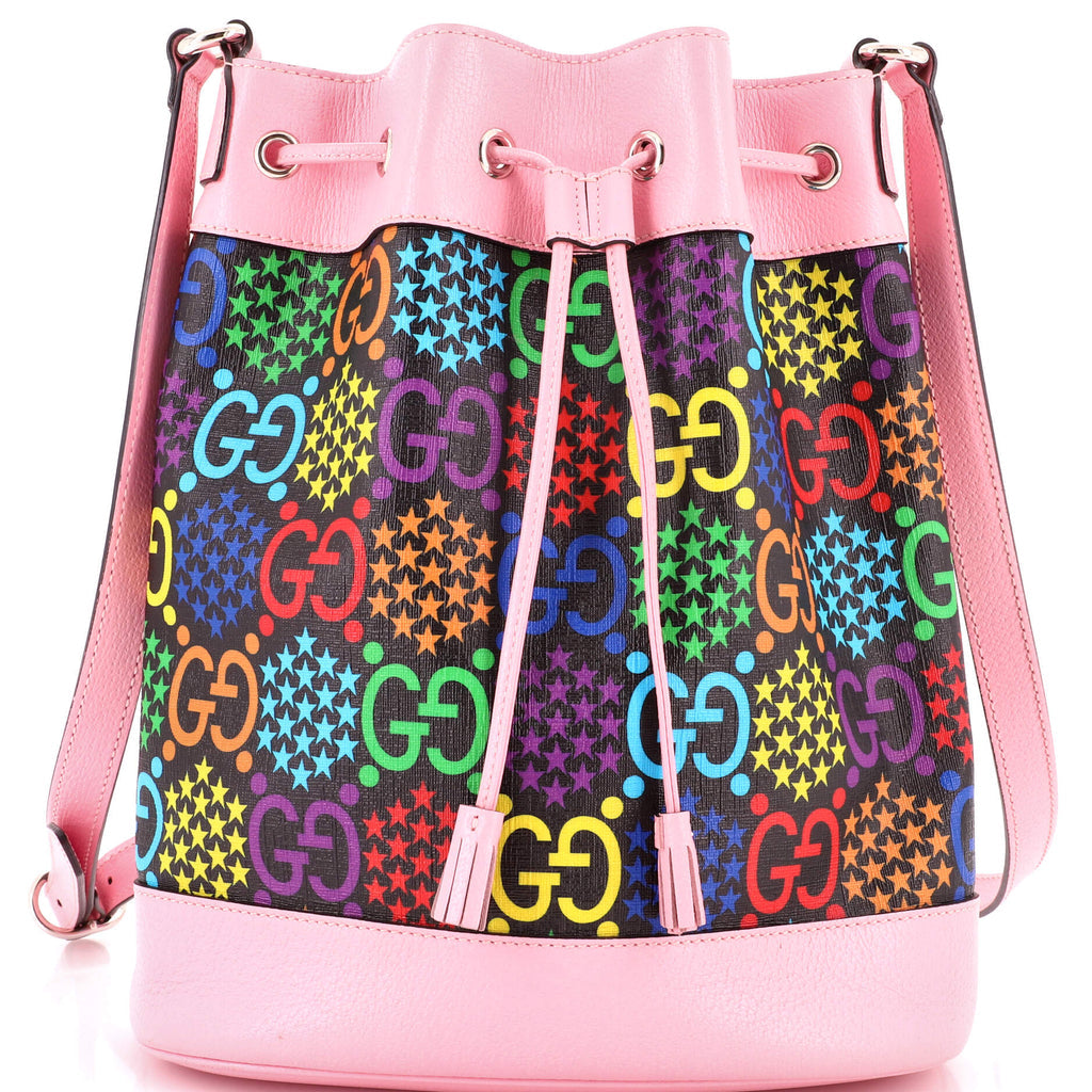 Bucket Bag Psychedelic Print GG Coated Canvas Medium