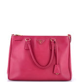 Double Zip Lux Tote Saffiano Leather Medium