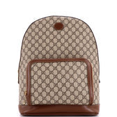 Interlocking G Patch Zip Backpack GG Coated Canvas Medium
