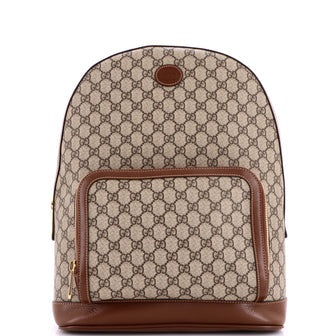 Interlocking G Patch Zip Backpack GG Coated Canvas Medium