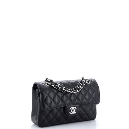Classic Double Flap Bag Quilted Caviar Small