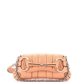 Horsebit Chain Shoulder Bag Vertical Quilted Leather Small