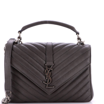 Classic Monogram College Bag Matelasse Chevron Leather Medium