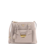 Front Pocket Double Zip Lux Tote Saffiano Leather Small