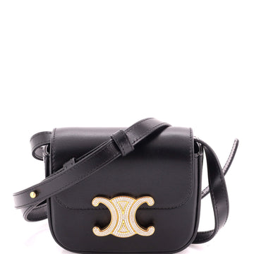 Claude Shoulder Bag Leather with Crystal Detail Mini