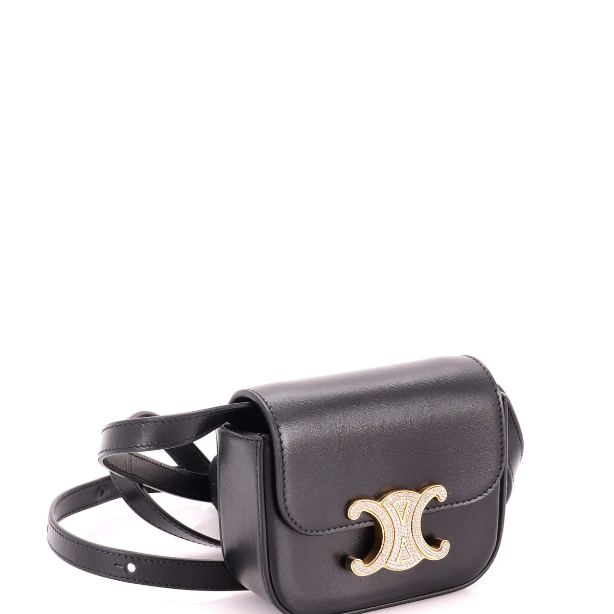 Claude Shoulder Bag Leather with Crystal Detail Mini