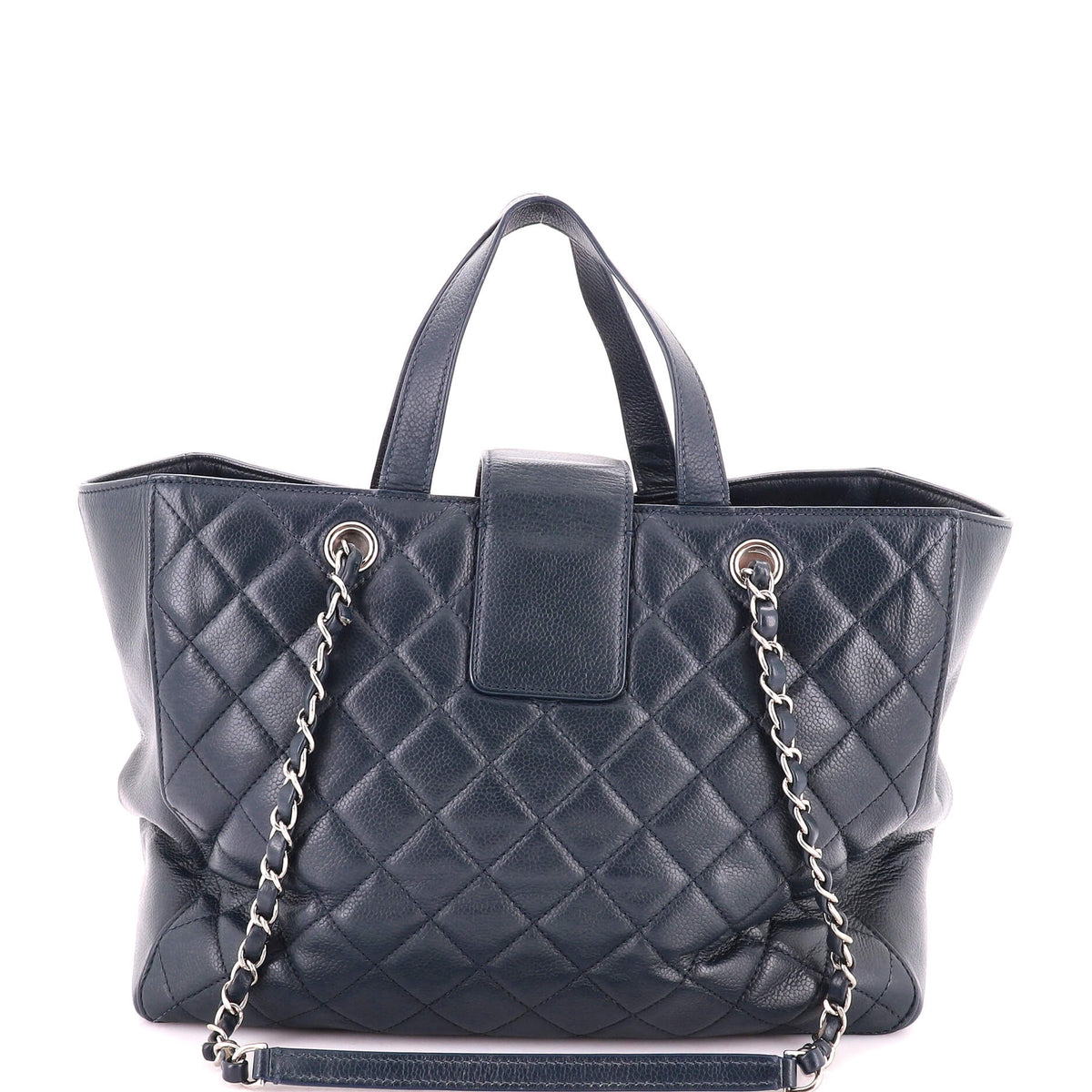 CC Box Shopping Tote Quilted Caviar Large