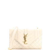 Classic Monogram Envelope Satchel Mixed Matelasse Leather Small