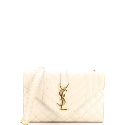 Classic Monogram Envelope Satchel Mixed Matelasse Leather Small