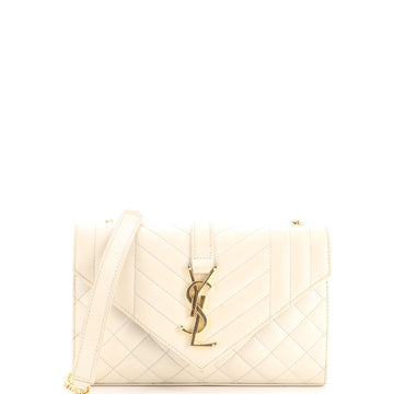 Classic Monogram Envelope Satchel Mixed Matelasse Leather Small