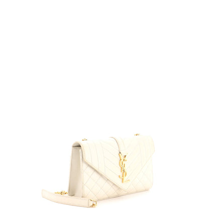 Classic Monogram Envelope Satchel Mixed Matelasse Leather Small