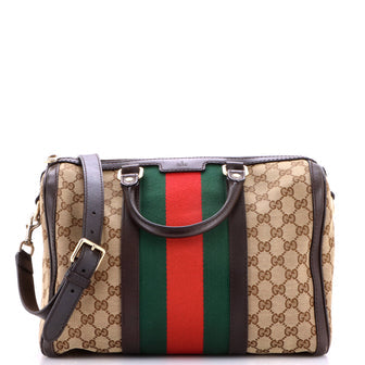 Vintage Web Boston Bag GG Canvas Medium