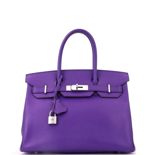 Birkin Handbag Crocus Epsom with Palladium Hardware 30