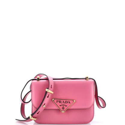 Embleme Triangle Logo Flap Bag Soft Calfskin Small
