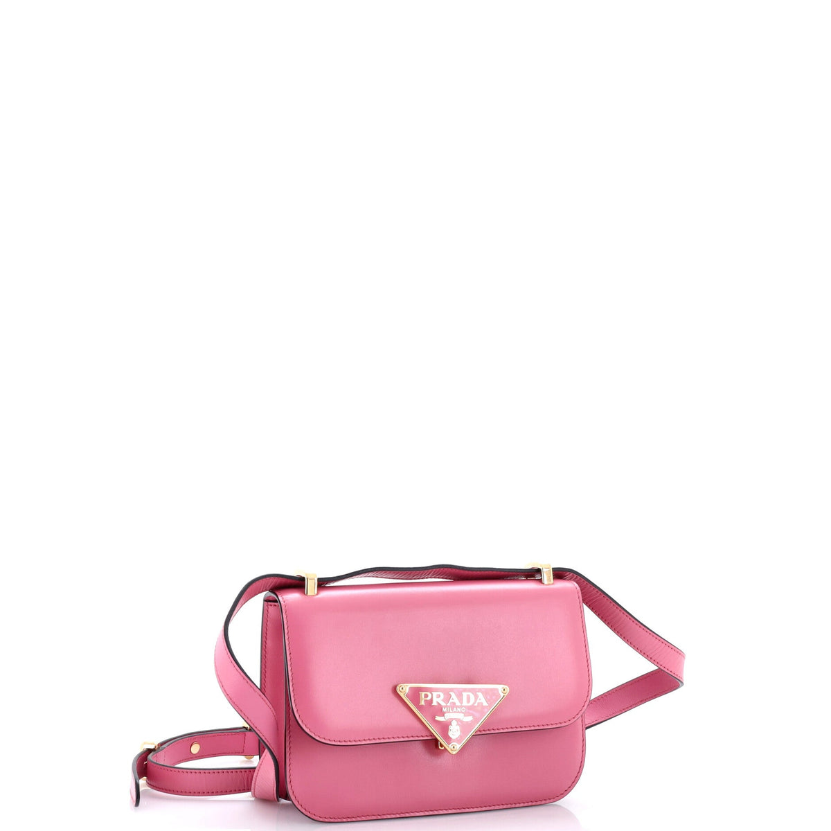 Embleme Triangle Logo Flap Bag Soft Calfskin Small