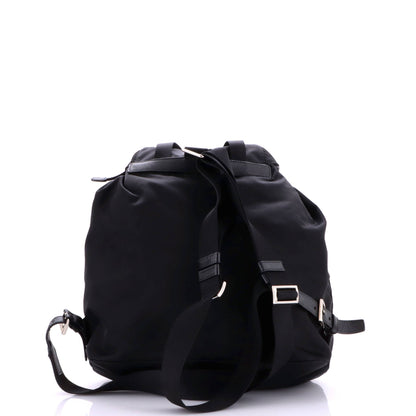 Vela Double Front Pocket Backpack Tessuto with Saffiano Leather Medium