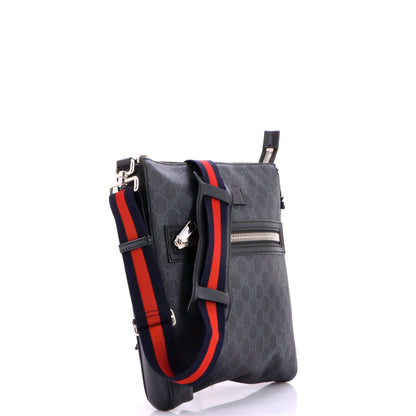 Web Strap Front Zip Messenger Bag GG Coated Canvas Medium