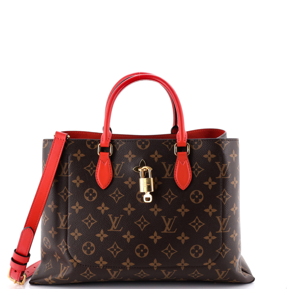 Flower Tote Monogram Canvas with Leather