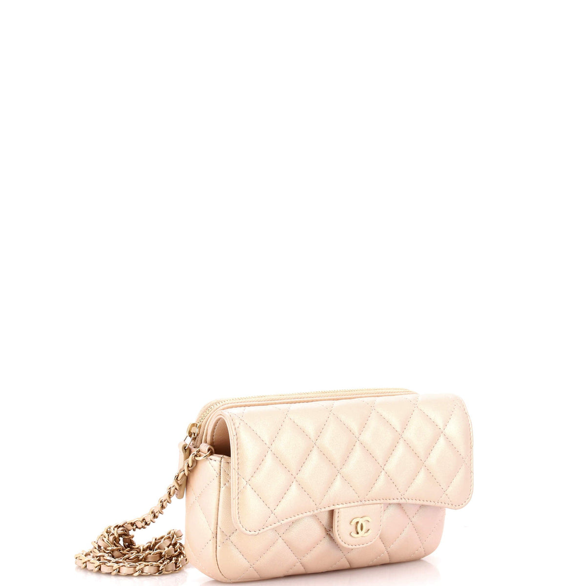 Classic Flap Phone Holder with Chain Quilted Lambskin