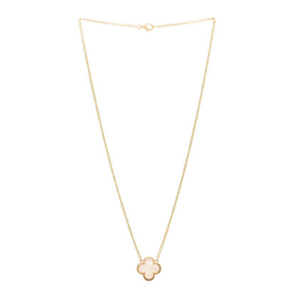 Van Cleef & Arpels 18K Yellow Gold Mother of Pearl Pure Alhambra Pendant Necklace 41.9cm