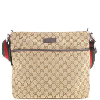 Front Pocket Web Messenger GG Canvas Medium